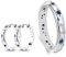 GoPaw Silber Frauen Ringe Mond Stern, S925 Mond Stern Ringe Damen Silber Ring, Cubic Zirkonia BFF Ring Monds und Sterns Statement Rings für Frauen Größe 49-59mm (Silber-Ohrringe Ring, 5)