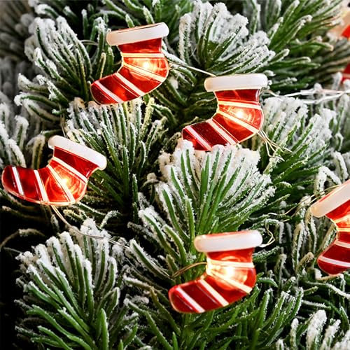 Lichterkette Weihnachten,2M 20LED Lichterkette Innen Weihnachten,Weihnachtsdekoration,Lichterkette Innen Weihnachten,Lichterketten Fenster Innen,LED Lichterkette Batteriebetrieben Aussen（Socken ）
