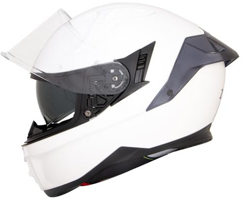Zorax Hunter White XXL (63-64cm) Double Visor Full Face Motorcycle Motorbike Helmet ECE2206