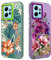 Tedyhulle 2 Stück Handyhülle für Xiaomi Redmi Note 12 4G, Nette Blumen-Muster, Weiche TPU-Stoßstange mit hartem PC-Fall, Stoßfeste Kratzfeste Schutzhülle, lila und grün