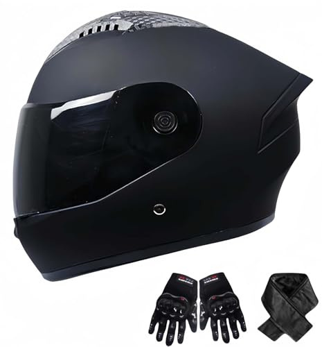 Motorradhelm, integrierter Klapphelm mit ECE-Zertifizierung, hochklappbarer Integralhelm, Motorrad-Schutzhelm mit Visier, integrierter Helm, Herren- und Damenhelm R,55-61CM