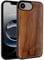 GTElectro Coque en bois véritable pour iPhone 16e, fine, résistante aux chocs, en bois naturel, pare-chocs en TPU souple, durable, anti-rayures, compatible avec la recharge sans fil (noyer)