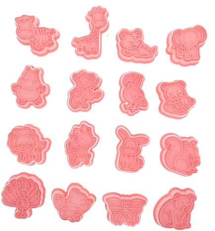 PRETYZOOM 16 Cortadores De Galletas De Dibujos Animados Para Fondant Herramientas De Pastelería