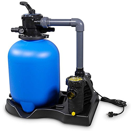 POOL Total OKU Sandfilteranlage Bali Premium bis 25 m³ Beckengröße - 300 mm Filterkessel - Leistungsstarke 360W Aqua Plus 4 Filterpumpe - 6-Wege-Ventil