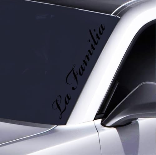 La Familia Autoaufkleber JDM Tuning Sticker 55x7,5 cm Für Windschutzscheibe Toretto Style für F & F Fans Hochwertiger Schriftzug fürs Auto, Schwarz