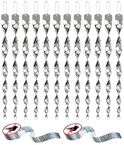 12 Vogelabwehr Taubenabwehr Balkon Flatterband Windspiel Kirschbaum Tauben Vertreiben Vögel Schützen Gegen Schwalben Abwehr Vogelschreck Spirale Raben Hochbeet + 100M Vogelabwehr Band Reflektierend