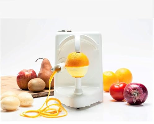 Pelamatic Orange Peeler Professional - Pelapatate elettrico per patate, arance, pomodori, kiwi, pesche e altri frutti o verdure lama in acciaio inox, 2026 (bianco)