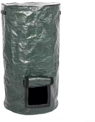 Jotekonoby Contenedor de compostaje con tapa de tragaluz y asa, contenedor de recogida de residuos al aire libre para cocina, restos de alimentos, patio, material de polietileno, 35 x 60 cm (verde, 45