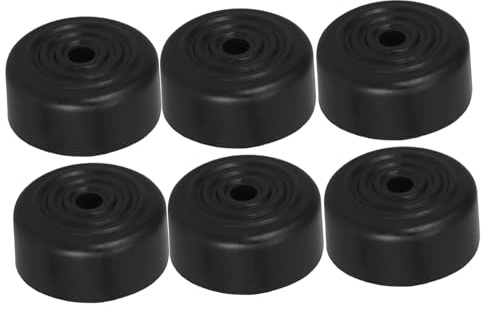 Zerodeko 6pcs Sofa Leg Replacement Black Round Tapered Furniture Feet Regulating Screw for Hardwood Floor Protection Diy Use