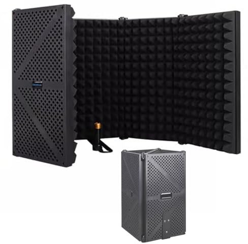 Portable Desktop Soundproof Cover,Microphone Soundproofing Acoustic Foam Panel,Self Made Sound Booth Box,Home Recording Equipment,for Music Practice Room