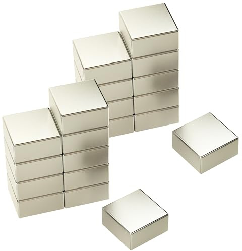 RICOO 10x10x5 NiCuNi Neodym Magnet extra stark Whiteboard Magnete für Magnettafel Mini Magneten starker Halt Supermagnete Minimagnete für Kühlschrank Würfelmagnete 20 Stück