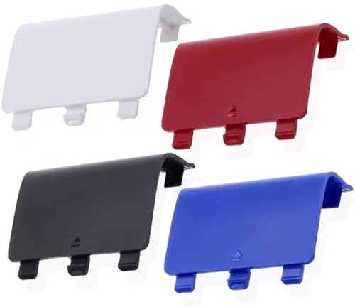 HAAMNING7 Game Controller Battery Cover for Xbox Series X, Battery Back Shell Covers for Xbox Series X Controller (NOT for Xbox ONE) (White & Black & Red & Blue, 4 Pack)