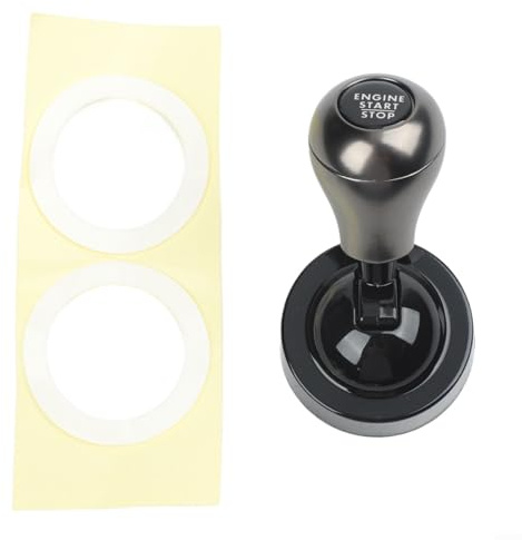 Metall Startknopf Abdeckung für Auto Push Button, Universelle Zündung für deko Blende aus Legierung mit Klebeband, Stylishes Interior Tuning Zubehör in Schwarz(Gray)
