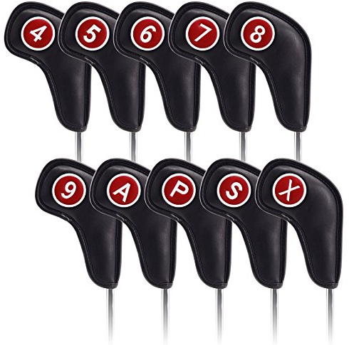 Craftsman Golf Magnetic Iron Headcovers Protective Cover with Large No. (A: Black with No. on Both Sides)