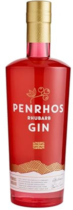 Penrhos - Rhubarb Gin, with 250ml of Pure Raspberry Red Rhubarb Juice, Award-Winning Fruity Artisan Flavoured Gin, made with 100% Wonky Fruit, in an Elegant Glass Bottle - 700ml