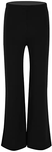 Alvivi Kinder Jungen Hose Latein Tanz Hose Leggings Vintage Hippie Hose Glocken Hose Schlaghose Yoga Gym Sporthose Pants Schwarz 152