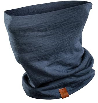 menique Merino Schlauchschal Herren Loop Schal Multifunktionstuch Halswärmer Männer Winddicht Halten Sportschal für Motorrad Laufen Arbeit Ski-Maske Unisex Merinowolle Halstuch Denim Blau