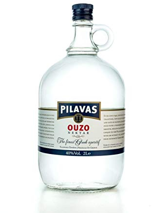Ouzo Pilavas Nektar 40% 2000ml Geschenk Flasche Traditions Anis Likör Schnaps aus Griechenland 2L Karaffe