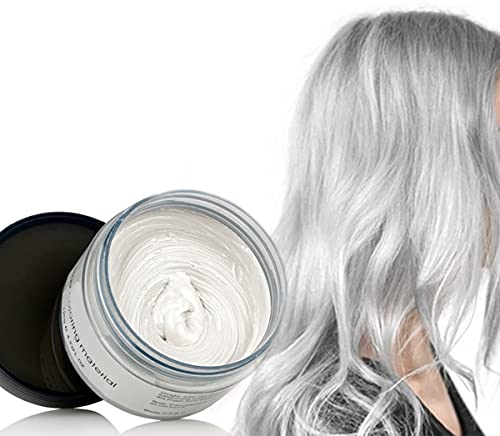 Haarfarbe Wachs Instant Haarfarbemittel Einweg-Haarschlamm Naturliche Frisur Creme Tempor?re Modelliermasse Pomade Unisex Weiß