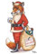 Cartoon Undercover Fuchs Weihnachtskarte Bryn Parry