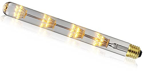 YANUODA LED-Lampen Vintage Glühbirne 4W Dimmbare lange Reagenzglaslampe 220 / 240V E27 Dekorative Edison-Lampe T32 300mm (Feuerwerk)