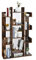 COSTWAY Bücherregal im Baumform, Aktenregal mit 13 Ablagen, Standregal Ecke, Büroregal freistehend, Dekoregal bis 90 kg, Raumteiler für Wohnzimmer & Büro, Vintagebraun, 86x23,5x140,5cm