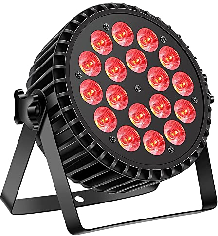 DELIBANG 200W 18 LED Par Bühnenlicht Aluminiumschale, RGBW Discolicht Partylicht mit Auto/Strobe/ DMX512 Steuermodus, LED Scheinwerfer für Party Club Bar Hochzeit