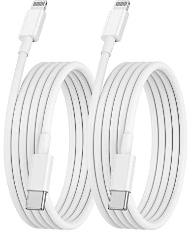 Câble USB C vers Lightning 3M, Lot de 2 Câbles de Chargeur iPhone Compatible avec Apple 14/14 Pro/14 Pro Max/13/13 Mini/12/12 Pro Max/11 - Charge Rapide