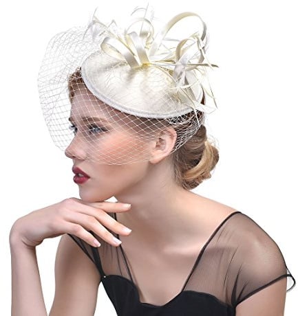 Ulalaza Damen Fascinators Hut Haarspange Feder Hochzeit Braut Cocktailhut Derby Kirche Bankett für Mädchen