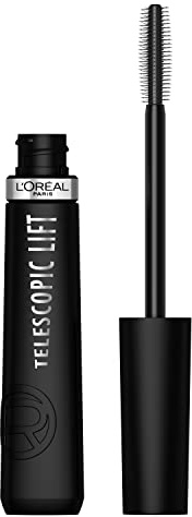 L'Oreal Paris Telescopic Lift Mascara, Lengthening and Volumizing Eye Makeup, Lash Lift with Up to 36HR Wear, Washable, Blackest Black, 0.33 Fl Oz