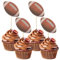 Gyufise 36Pcs American Football Cupcake Toppers Rugby Ball Cupcake Picks Sports Ball Theme Cake Decorations for Super Bowl Sports Theme Baby Shower Kids Boys Girls Birthday Party Supplies