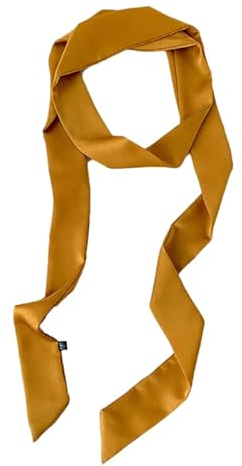 Damen Satin Gürtel 5cm x 195cm Band Imitated Silk Lange Schal Kleid Bund Hut Zubehör (Yellow)