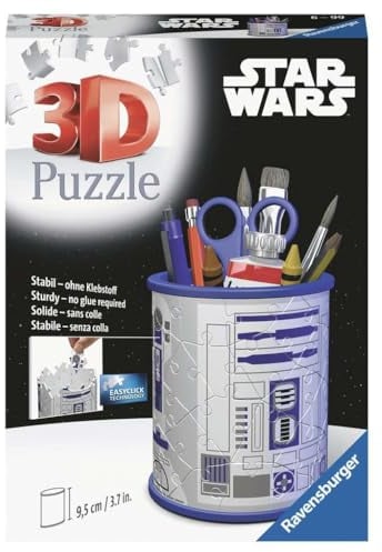 Ravensburger 3D Puzzle 11554 - Utensilo Star Wars R2D2 - Stiftehalter für Star Wars Fans ab 6 Jahren, Schreibtisch-Organizer für Erwachsene und Kinder