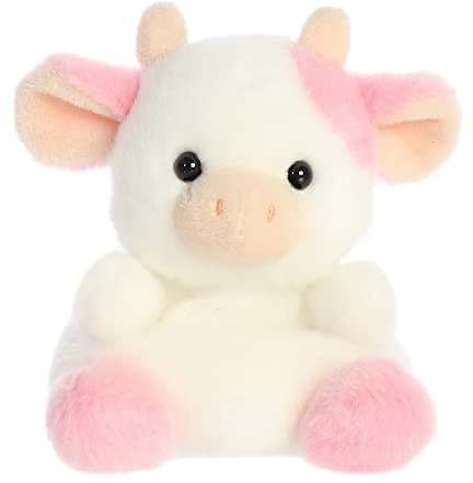 Aurora® Adorable Palm Pals™ Belle Strawberry Cow™ Stuffed Animal - Fun Collectible Plush for Kids and Adult Collectors - Perfect for Decorating Rooms and Birthday Gifts - Pink 6 Inches