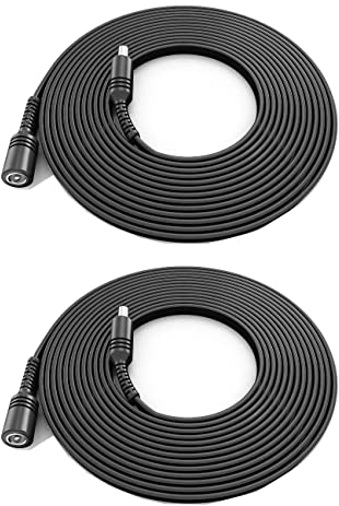HUAZIZ 2 Stück 6 Meter DC-Verlängerungskabel (5,5x2,1mm) Buchse auf Stecker Anschluss CCTV Netzkabeladapter Kompatibel mit Security Camera, LED Strip, Monitors (Schwarz)