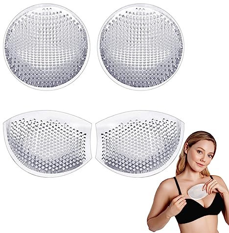 2 Par de Almohadillas de Silicona para Sujetador Push-Up, Inserciones de Sujetador de Silicona Transpirable de Panal Insertos de Sujetador Semiadhesivo