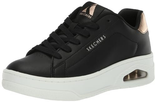 Skechers Uno Court Courted Style, Corte DELL'ONU Donna, Black Leather Rose Gold Duraleather, 37 EU