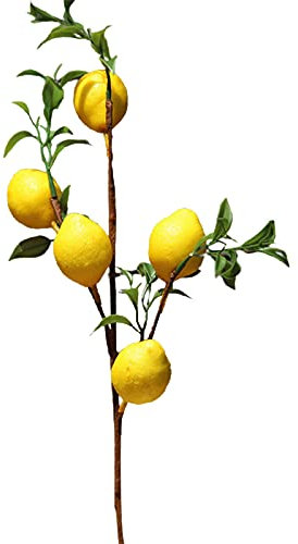 Topiky Artificial Lemon Plants Branches, Artificial Fruit Branches, 50cm Lemon Decor Fake Lemons Branch, Lifelike Model for Vase Home Party Decoration (50 cm)