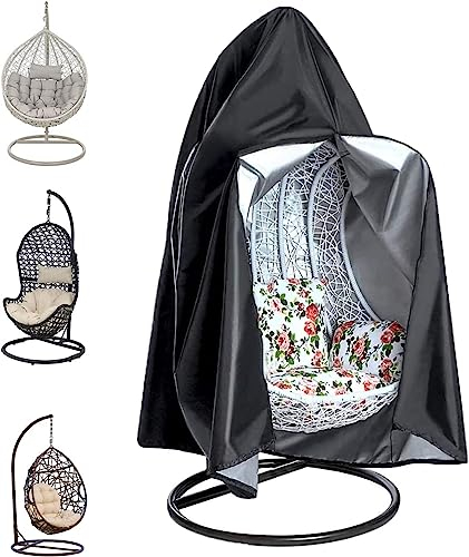 Ei Stuhl Abdeckung 210D Oxford Tuch Outdoor Hängen Stuhl Eierschale Abdeckung Schaukel Hängenden Korb Staubdichte Abdeckung Garten Wasserdichte Abdeckung Möbel Abdeckung ( Color : 210DBlack , Size : 1
