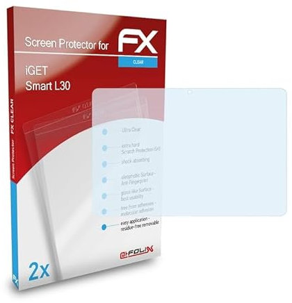 atFoliX Schutzfolie kompatibel mit iGET Smart L30 Folie, ultraklare FX Displayschutzfolie (2X)