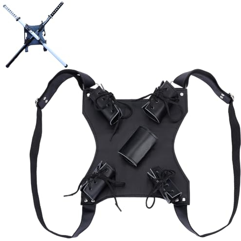 nbeads Schwerttaschen, 27.2x24cm PU-Leder-Schwerttasche Schwert-Tragetasche Mit Legierter Taille Schwert-Aufbewahrungstasche Schwert-Tragetasche Für Samurai Cosplay Kostüm Halloween Party, Schwarz