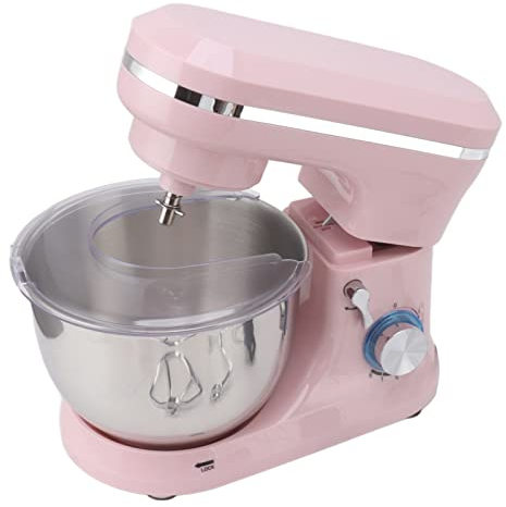 Batteur sur Socle de Cuisine, Batteur sur Socle électrique 8 Niveaux de Vitesse EU Plug 220V Polyvalent pour la Viande (PINK)