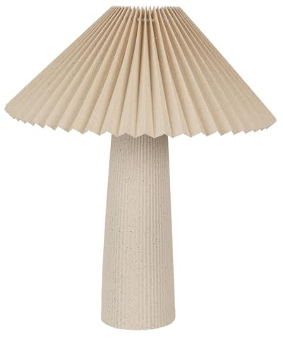 Clayre & Eef Tischlampe Ø 36x42 cm Beige Keramik Schreibtischlampe
