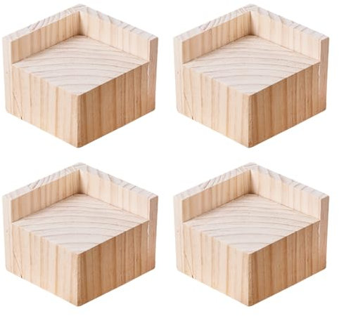 Rehausseurs de Meubles en Pin Soulève de Table Robustes Pieds de Lit en Bois 4 Élévateurs de Meubles Hauteur de Levage 3-20cm, pour Canapé Chaise Tables de Nuit (A 10cm-Increase Height 8cm)