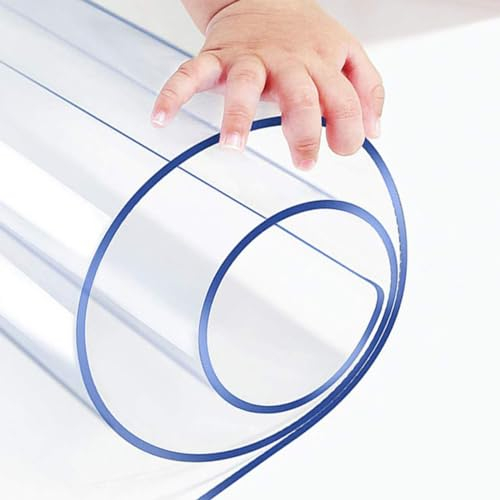 KYMMPL Protector de mesa de PVC transparente de plástico grueso de cristal transparente para cocina, comedor, muebles de madera y vidrio, resistente al calor (1,5 mm, 60 x 120 cm)