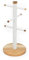 Salter BW13566WEU7 Toronto Mug Tree – Acacia Wood Cup Holder for Kitchen Countertop Tabletop, 6 Branch Display Stand for Coffee Mugs/Tea Cups, Freestanding Sturdy Steel Storage Rack, White