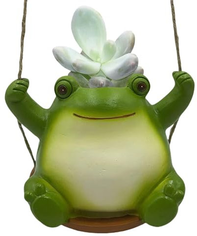 Frosch-Pflanzgefäß, Frosch-Pflanzgefäß für Pflanzen | Kleintier-Pflanzgefäße | Hängeschaukel-Frosch-Pflanzgefäße aus Kunstharz, Pflanzgefäße für Sukkulenten, Pflanzen