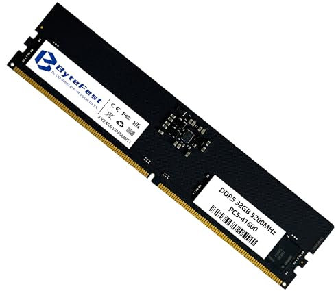 ByteFest 32GB DDR5 RAM 5200MHz PC5-41600 CL42 UDIMM 1.1V 288 Pin die-on ECC Desktop Computer Memory module RAM upgrade