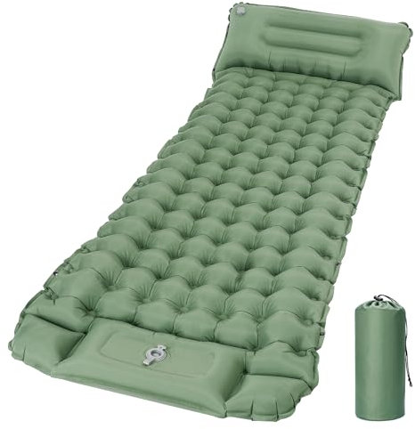 CARBURATEUR Matelas Camping autogonflant Matelas Gonflable avec Pompe à Pied intégrée Idéal pour Le Camping et Les Voyages Confortable et Peu encombrant