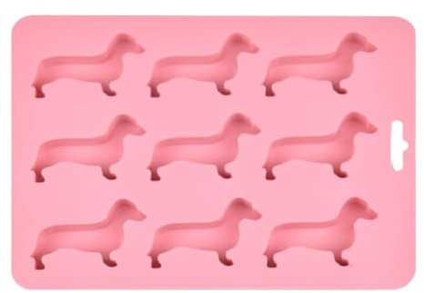 NHPY 1 Stück Dackel Eiswürfelform, 16 * 22Cm Eiswürfelform Hund,Silikon Eiswürfelform, Eiswürfelschale Süße Dackel,Dackel Geschenke,Cute Accessories(Rosa)